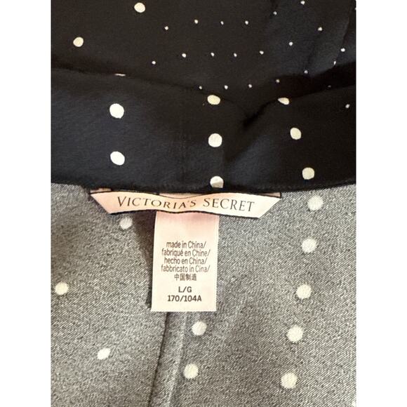 Victoria's Secret Women's Jacquard Polka Dot Sleep Night Shirt Size L Inky Navy - Picture 9 of 10